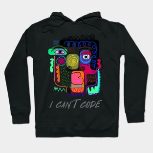 Vibrant Expression: 'I CAN'T COPE' Abstract Face Hoodie